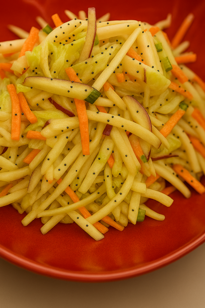 Apple Poppyseed Slaw + Sprouts - Foodie Foray