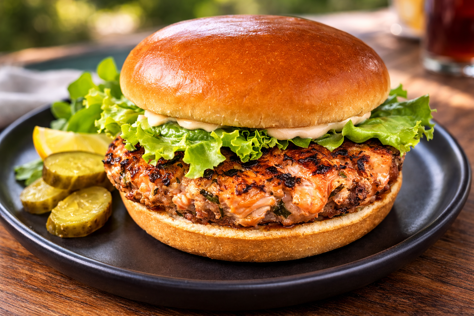 Black Bean Salmon Burgers + Spicy Mayo