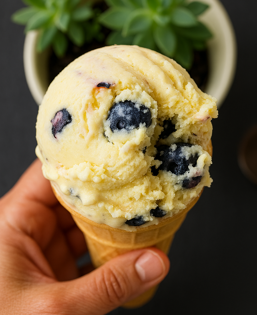 Lemon + Blueberry Ice Cream